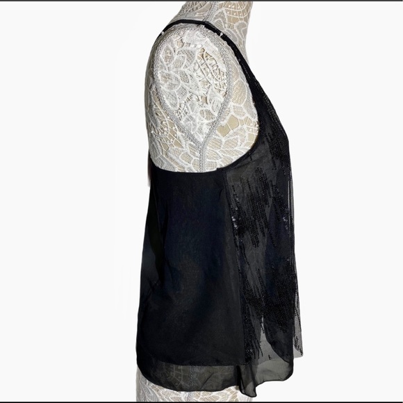 NWT Panhandle Slim Western Sleeveless Sequin Top Black - Picture 5 of 12